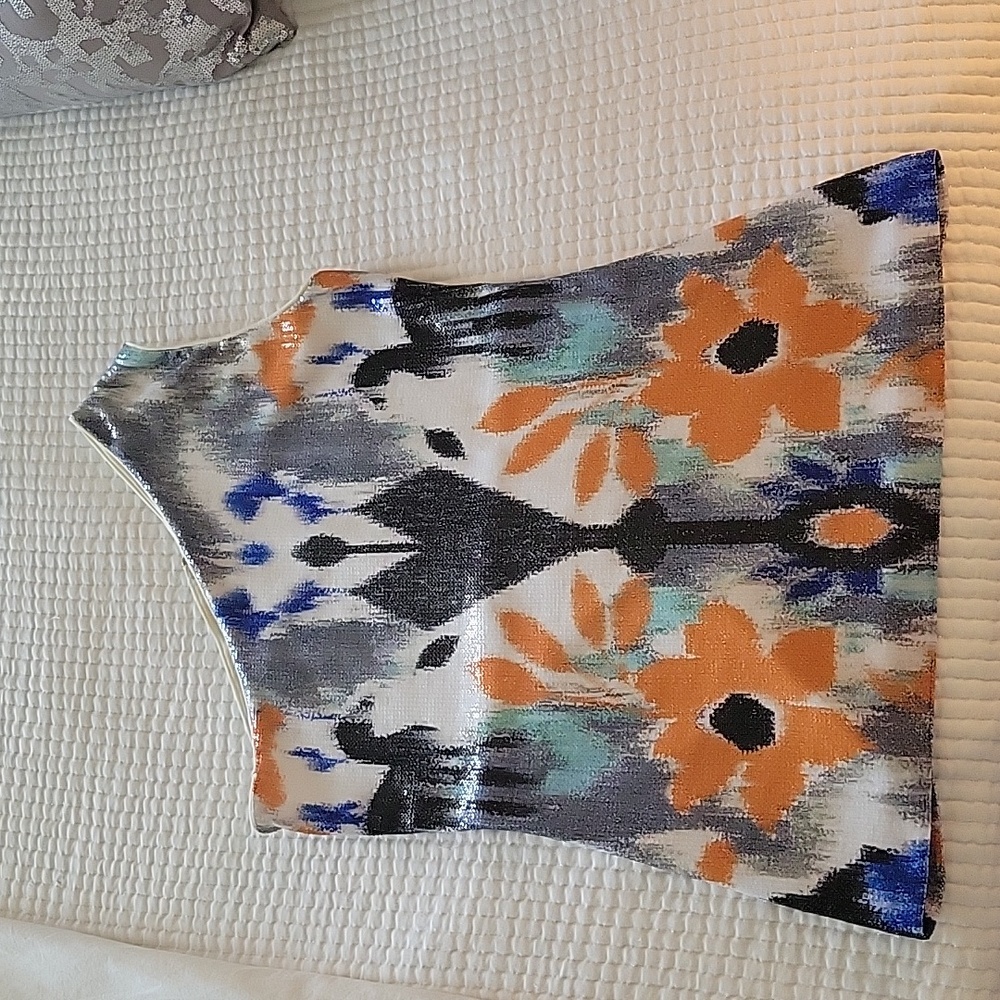 Twentycluny One Shoulder Sequin Multicolor Pattern Fitted Dress Top